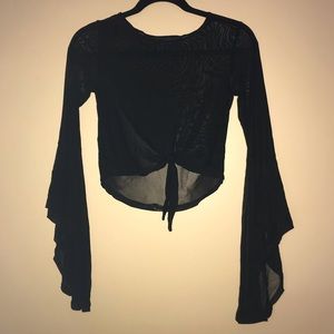 Sexy Black Mesh Crop Top